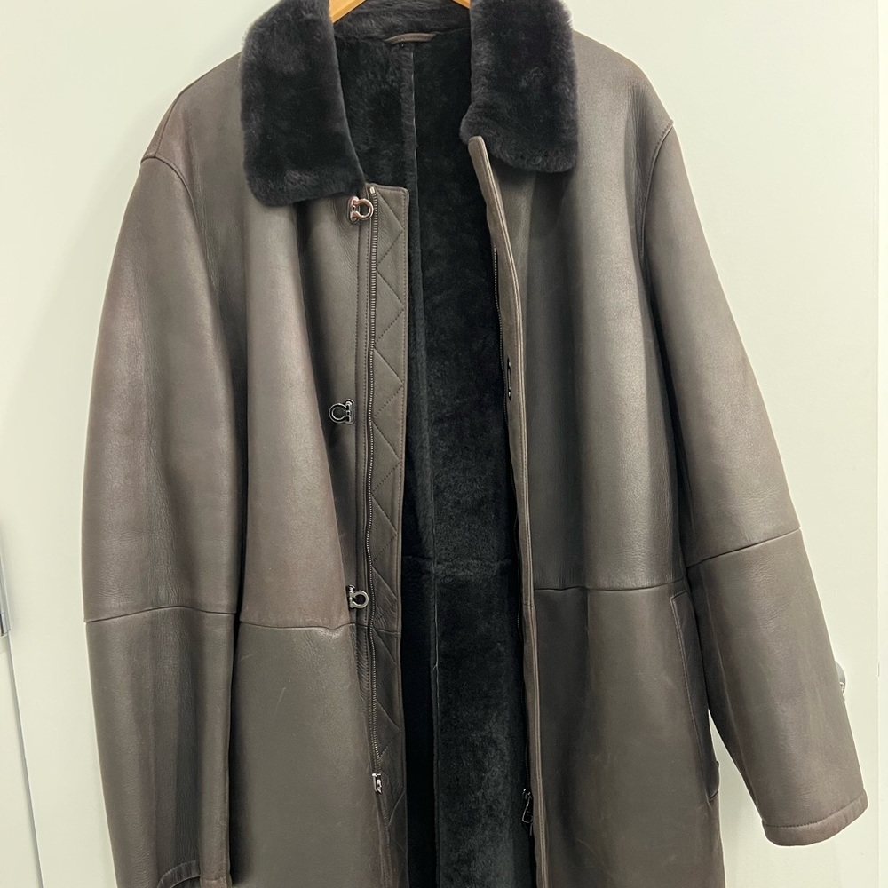 SALVATORE FERRGAMO SHEARLING PEACOAT